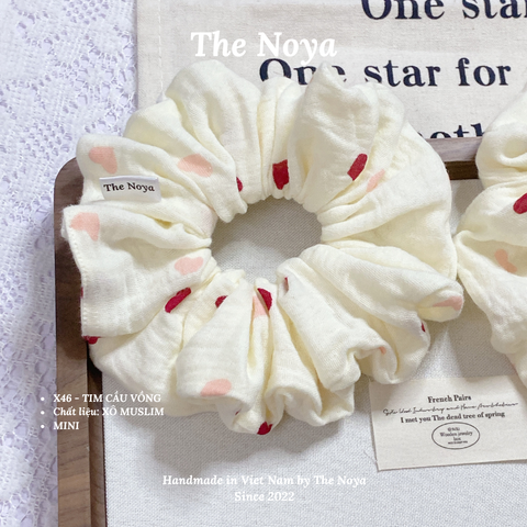 [SIÊU PHỒNG] Scrunchies form to bồng bềnh hoạ tiết trái tim handmade The Noya X46