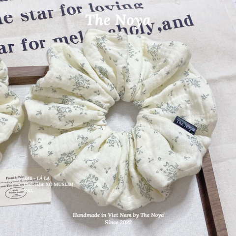 LÁ LẠ Scrunchies form to bồng bềnh hoạ tiết  handmade The Noya X48
