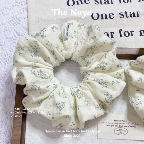 LÁ LẠ Scrunchies form to bồng bềnh hoạ tiết  handmade The Noya X48