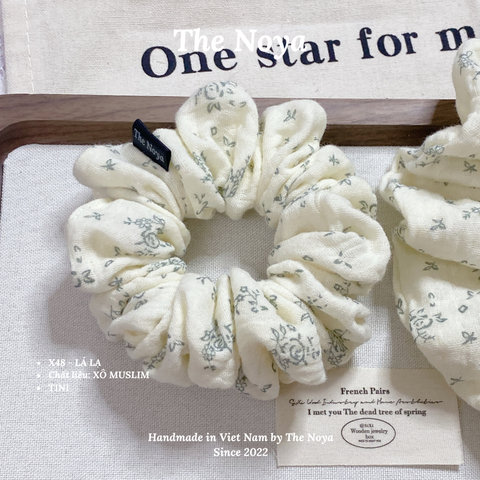 LÁ LẠ Scrunchies form to bồng bềnh hoạ tiết  handmade The Noya X48