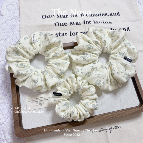 LÁ LẠ Scrunchies form to bồng bềnh hoạ tiết  handmade The Noya X48
