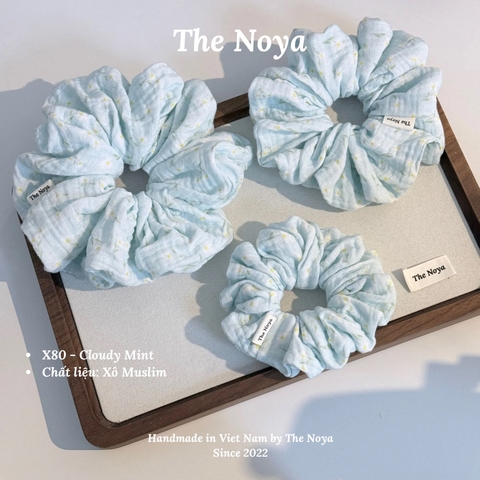 'Cloudy Mint' Scrunchies handmade siêu phồng nhiều kiểu màu pastel by The Noya X80