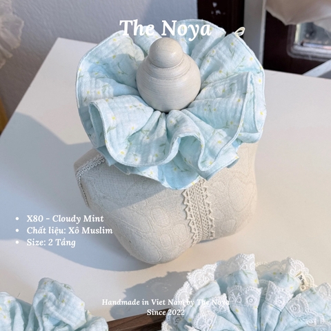 'Cloudy Mint' Scrunchies handmade siêu phồng nhiều kiểu màu pastel by The Noya X80