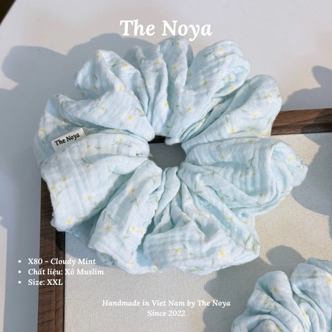 'Cloudy Mint' Scrunchies handmade siêu phồng nhiều kiểu màu pastel by The Noya X80