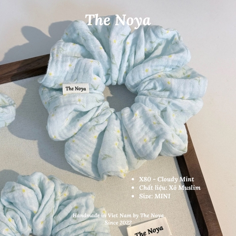 'Cloudy Mint' Scrunchies handmade siêu phồng nhiều kiểu màu pastel by The Noya X80