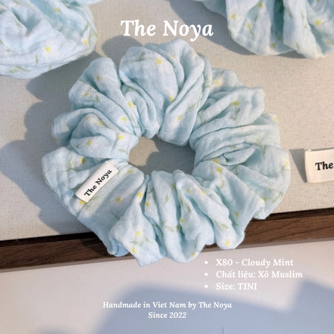 'Cloudy Mint' Scrunchies handmade siêu phồng nhiều kiểu màu pastel by The Noya X80