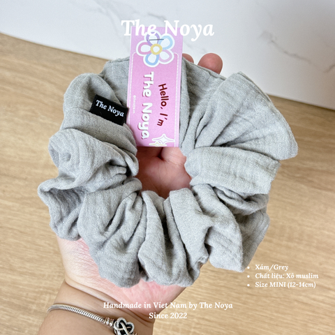 [THỦ CÔNG] Dây Buộc Tóc Xô Trơn Size Mini Siêu Phồng 13-14cm The Noya