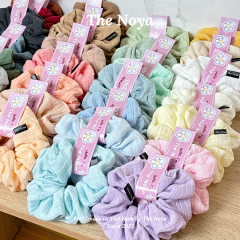 [THỦ CÔNG] Dây Buộc Tóc Xô Trơn Size Mini Siêu Phồng 13-14cm The Noya