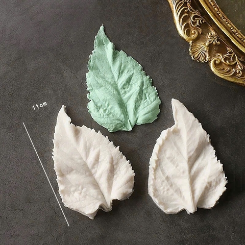 Khuôn silicon gân lá hoa hồng 11cm