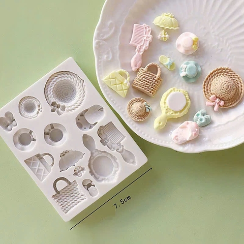 Khuôn silicon nón gương túi xách