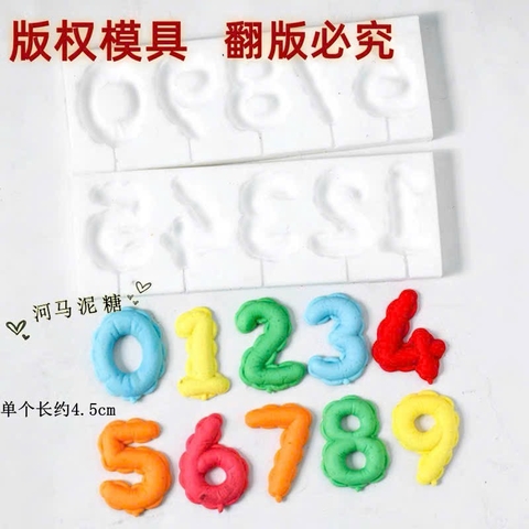 Khuôn silicon bộ số bong bóng KT4.3*3.3cm