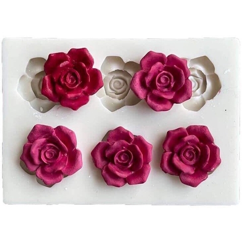 Khuôn Silicon 6 hoa hồng đẹp