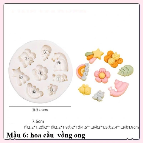 Khuôn silicon tạo hình các chi tiết bánh nhỏ