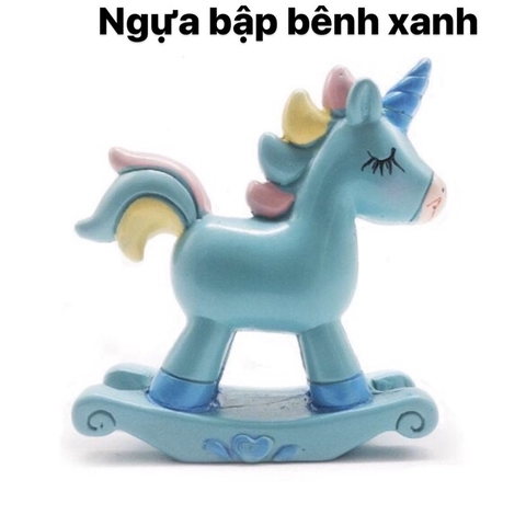 Ngựa bập bênh con - xanh D16