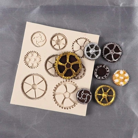 Khuôn Silicon 8 thành phẩm răng cưa tròn