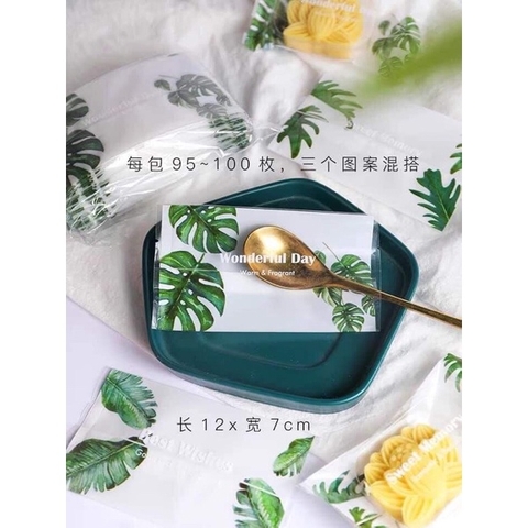 100 túi lá 7*12 đựng bánh dứa, hàng đẹp