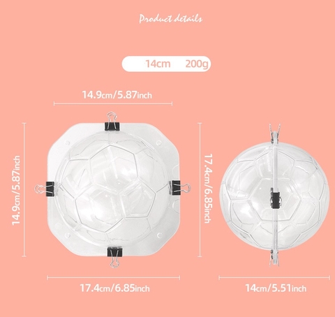 Khuôn socola nhựa cứng quả bóng