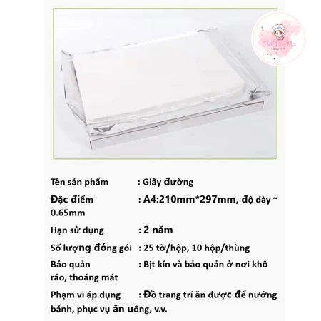 Giấy Đường In Bánh A4 Ăn Được – 25 Tờ/Hộp | In Hình Trang Trí Bánh Kem, Bánh Sinh Nhật