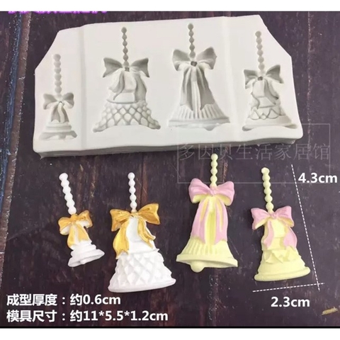 Khuôn Silicon 4 chuông noel