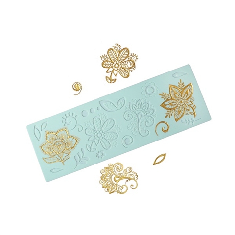 Thảm Khuôn Silicone viền ren hoa 33.9x11.6cm