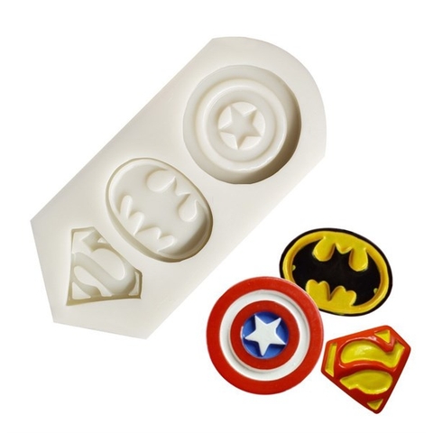 Khuôn silicon 3 logo siêu anh hùng - MM-0880