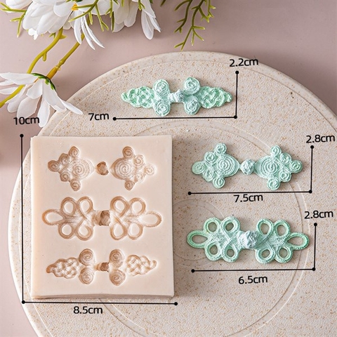 Khuôn Silicon 3 khuy áo kiểu cổ - 1721