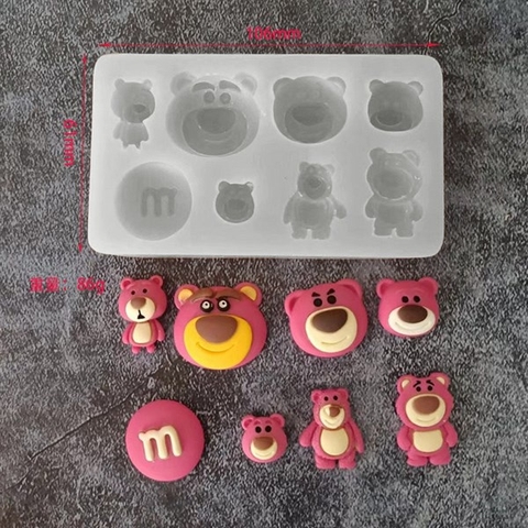 Khuôn Silicon 8 gấu nhí - 0992