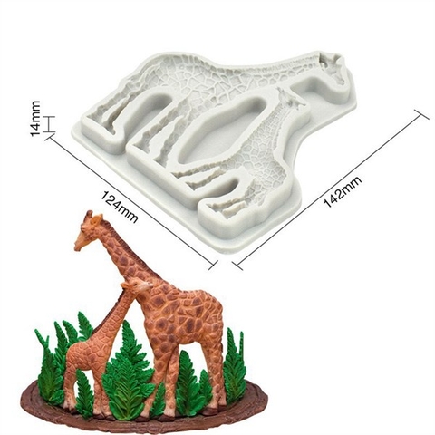 Khuôn Silicon 2 con hươu lớn - 0974