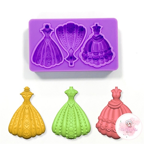 Khuôn Silicon 3 váy công chúa - 3775