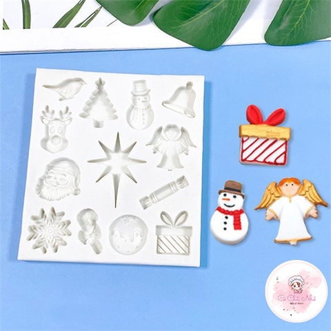 Khuôn Silicon trang trí noel trang trí thành phẩm kem