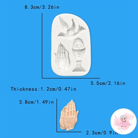 Khuôn Silicon tượng bồ câu bàn tay - 6379