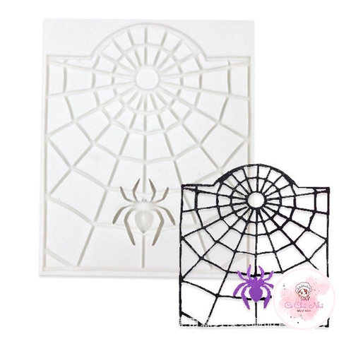 Khuôn Silicon lưới nhện, con nhện trang trí thành phẩm kem