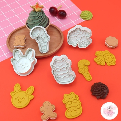 Bộ 4 khuôn nhựa nhấn giáng sinh