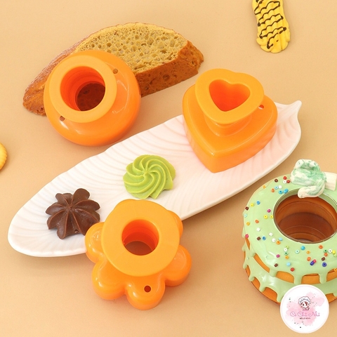 Khuôn bánh donut nhựa - hình hoa, tròn, tim