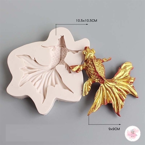 Khuôn Silicon cá vàng to - đuôi xòe