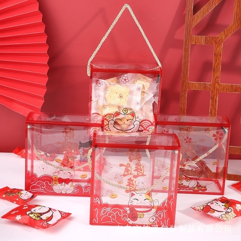 Hộp Mica 14x14 hoa đào Set 10 cái