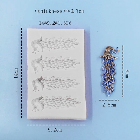 Khuôn Silicon 4 chim công (mẫu mới đẹp)