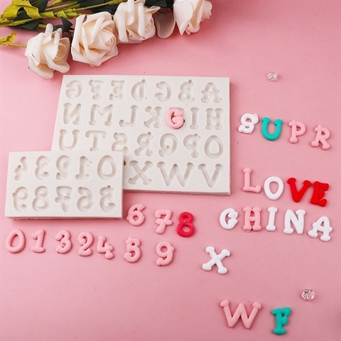 Khuôn Silicon chữ, số kiểu in hoa