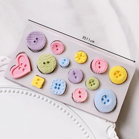 Khuôn Silicon cúc áo hình tròn vuông tim