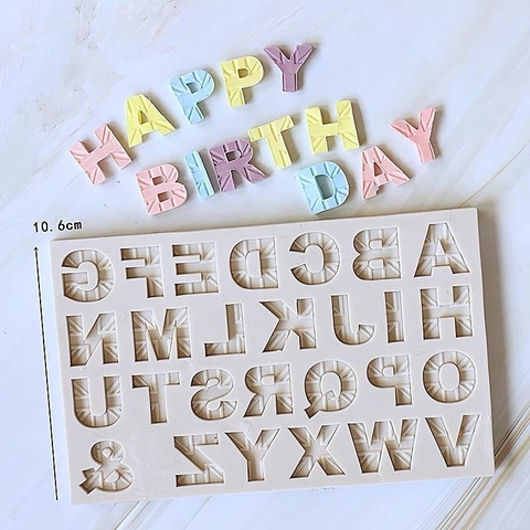 Khuôn Silicon chữ in họa tiết trên chữ - MM-6732