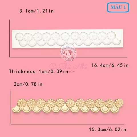 Khuôn Silicon viền hoa văn nhiều mẫu (mới nhất)