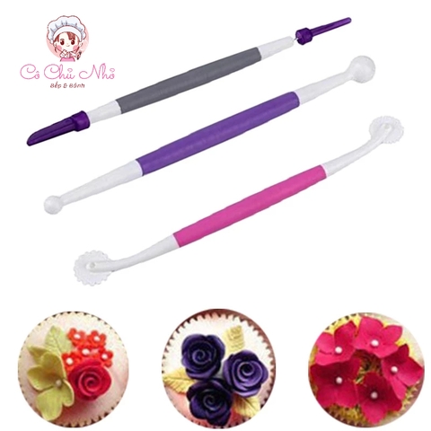 Bộ 3 dụng cụ đầu kim, dao cắt bánh tạo hình vẽ icing cookie (tool 3 món)
