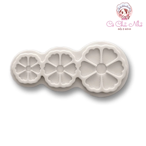 Khuôn Silicon 3 hoa 6 cánh mới- 4589