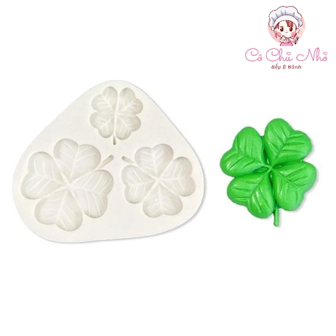 Khuôn Silicon cỏ 4 lá -3408
