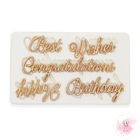 Khuôn silicon chữ best wishes congratulations