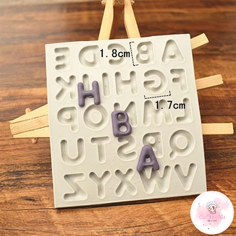 Khuôn Silicon chữ nhỏ hoa 1.8cm - 6013c