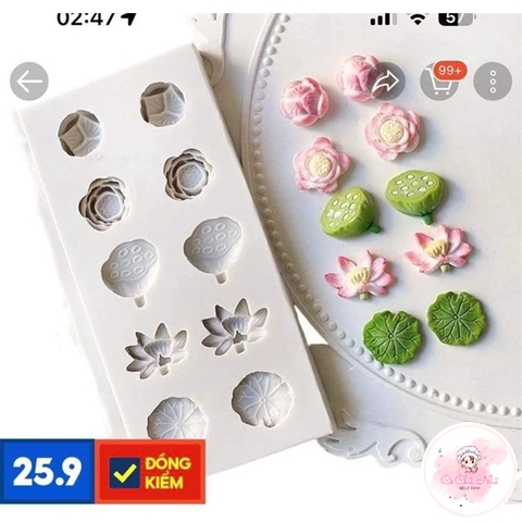 Khuôn Silicon hoa, lá đài sen nhí