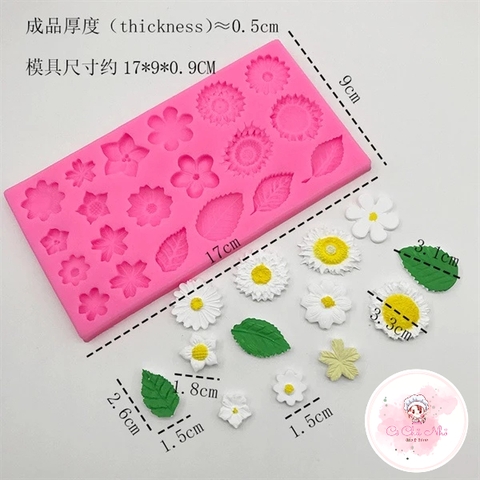 Khuôn Silicon hoa lá nhiều loại mới