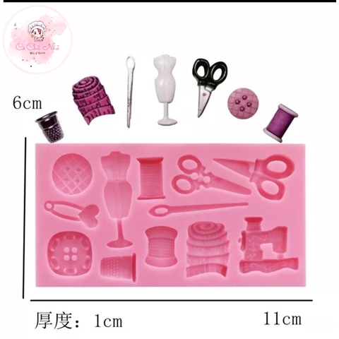Khuôn Silicon dụng cụ may mặc (kéo, kim chỉ,...)