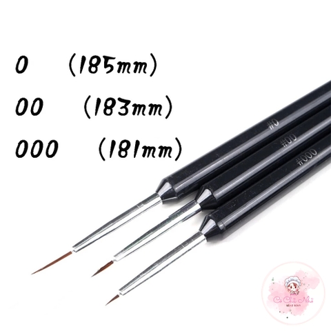 Bộ cọ nét 3 cây (0, 00 và 000) -SK